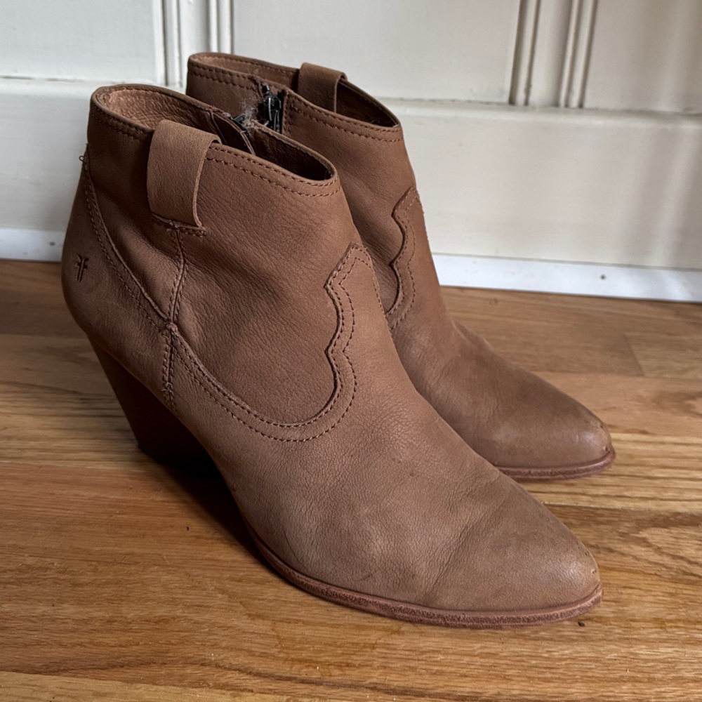 Frye Brown Leather Ankle Boots